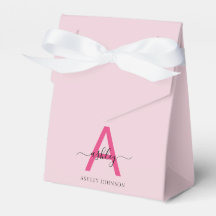 Monogram Stylish Modern Hot Pink