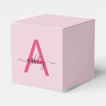 Monogram Stylish Modern Hot Pink