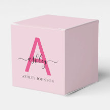 Monogram Stylish Modern Hot Pink