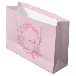 Monogram Stylish Modern Hot Pink Große Geschenktüte