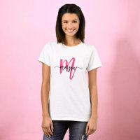 Monogram Stylish Modern Hot Pink