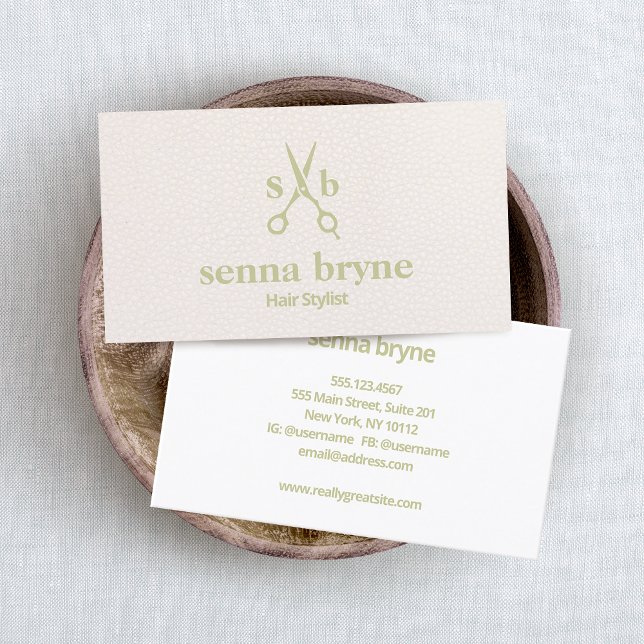 Monogram Stylist-Schere Rosa Leder Visitenkarte (Von Creator hochgeladen)