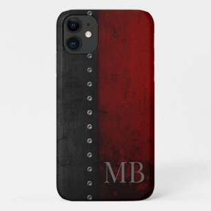 Monogram Stylitic Rustic Red Grunge Case-Mate iPhone Hülle