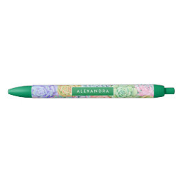 Monogram Succules Aquarellfarbene Pastel Kugelschreiber