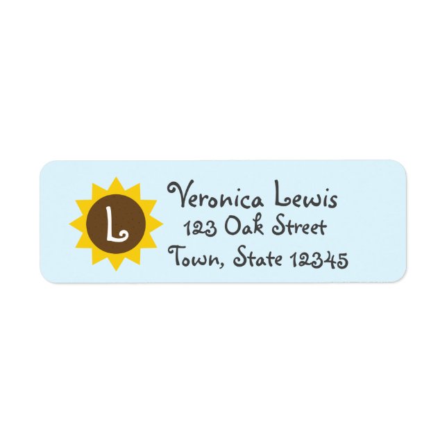 Monogram Sunflower Address Labels (Vorne)