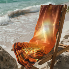 Monogram Sunset Orange Golden Sky Sea of Gold Strandtuch