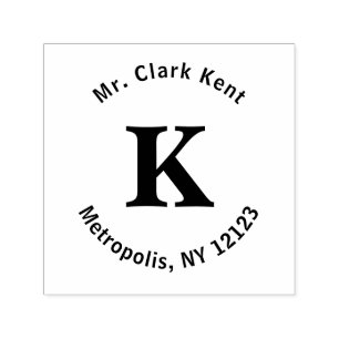 Monogram Super Person mit Adresse Permastempel