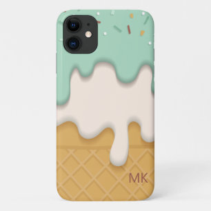 Monogram Sweet Tasting Dripping Ice Cream Girly Case-Mate iPhone Hülle