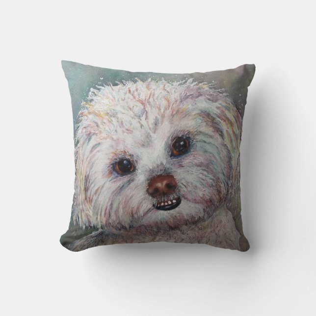 MONOGRAM SWEET WHITE MALTESE YORKIE MIX KISSEN (Vorderseite)