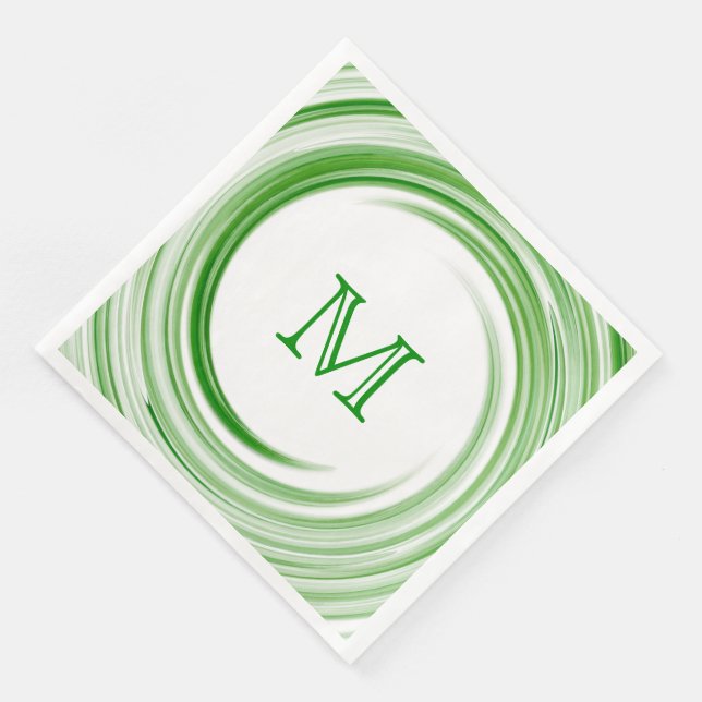 Monogram Swirl Abstrakt Art #2 Serviette (Ecke)