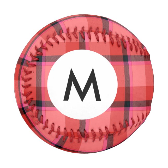 Monogram Tartan Design Baseball (Vorderseite Links)