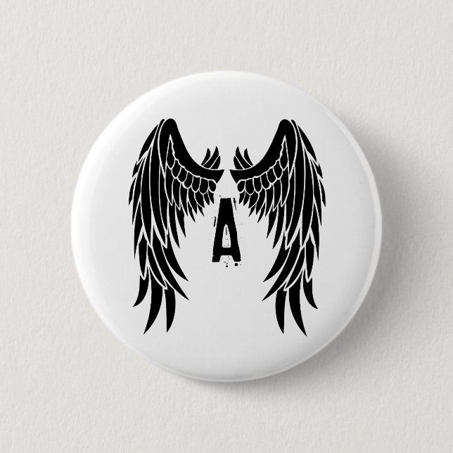 Monogram Tattoo Angel Wing Button (Vorderseite)