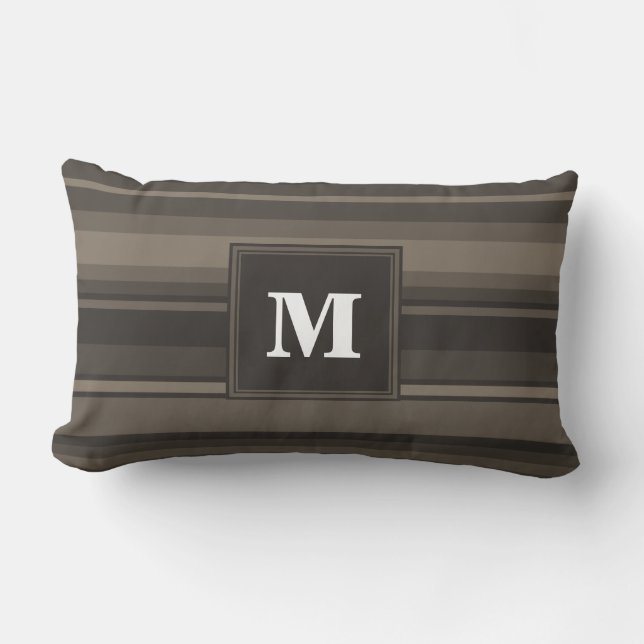 Monogram Taupe Lendenkissen (Vorderseite)