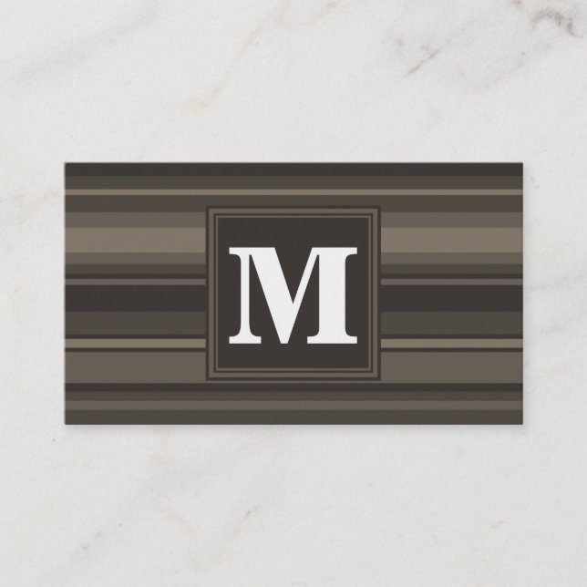 Monogram Taupe Visitenkarte (Vorderseite)