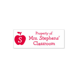 Monogram Teacher Class Custom Book Property Permastempel
