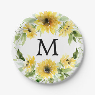 Monogram Teller für Sonnenblumengarten