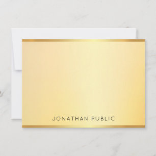 Monogram Template Elegante Imitate Gold Modern Mitteilungskarte