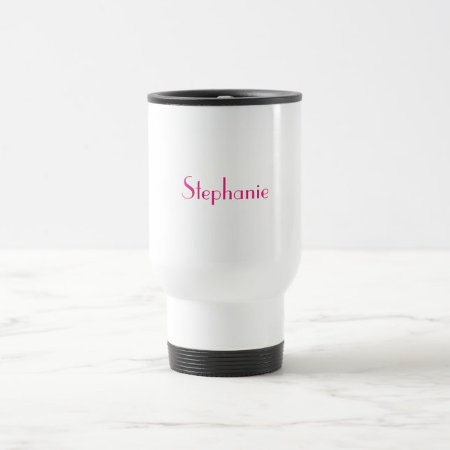Monogram Template Pink Individuelle Name Gift 2023 Reisebecher (Mittel)
