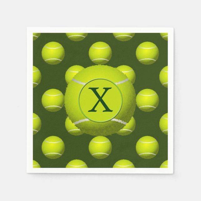 Monogram Tennis Balls Sportmuster Serviette (Vorderseite)