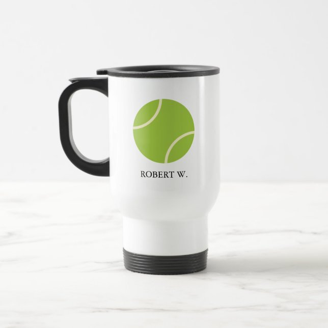 Monogram Tennis mit personalisiertem Namen Reisebecher (Links)