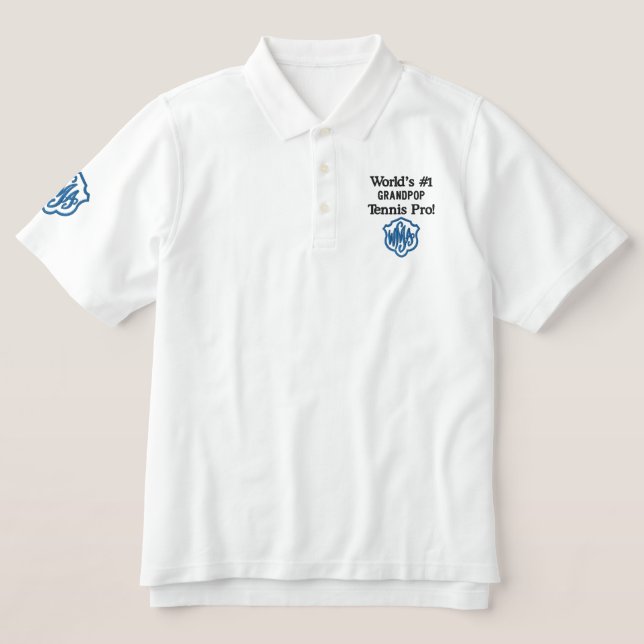 Monogram Tennis Nummer Eins Großoper Blau (Design Vorderseite)