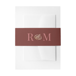 Monogram Terracotta Elegante Wedding Einladungsbanderole