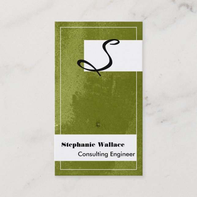 Monogram TexEngineering Business Card Grün Visitenkarte (Vorderseite)