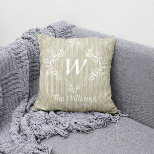 Monogram Text Rustikale Bauernfamilie Kissen