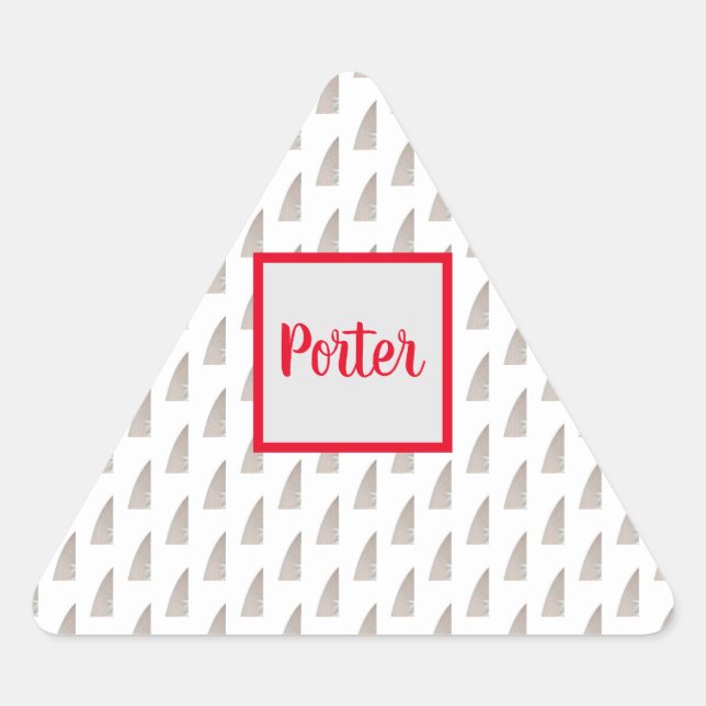 Monogram Textured Triangle Umschlag Aufkleber (Vorderseite)