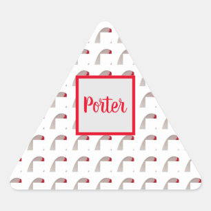 Monogram Textured Triangle Umschlag Aufkleber