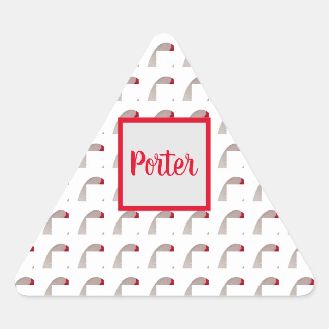 Monogram Textured Triangle Umschlag Aufkleber (Vorderseite)