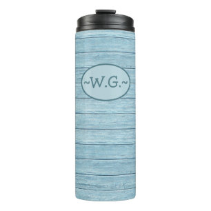 Monogram Thermal TumbDriftwood Beach Design.Slate Thermosbecher