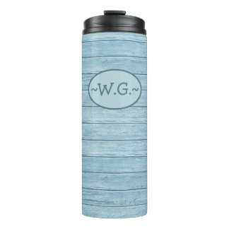 Monogram Thermal TumbDriftwood Beach Design.Slate Thermosbecher