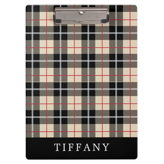 Monogram Thomson Kamel-Tartan-Karo-Muster Klemmbrett (Vorderseite)