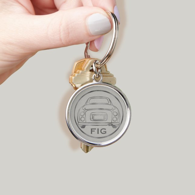 Monogram Topaz Mist Silver Figaro Schlüsselanhänger (Add your initials! Perfect for your topaz mist figaro car keys)