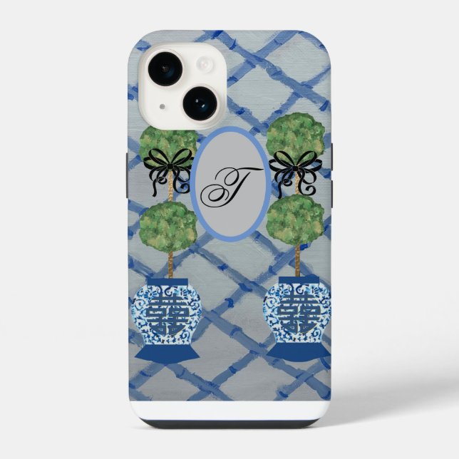 Monogram Topiary Ginger Jars iPhone / iPad Gehäuse 14 Hülle (Rückseite)