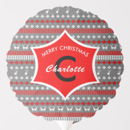 Monogram Traditionelle Weihnachten Nordic Muster Ballon