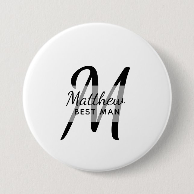 Monogram TRAUZEUGE Trauzeugen Trauzeuge Name hinzu Button (Vorderseite)
