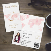 Monogram Travel Agent Passport World Map Foto