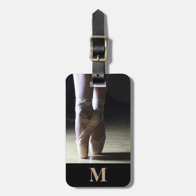 Monogram Travel Ballet Toe Dance Shoes Gepäckanhänger (Vorderseite vertikal)
