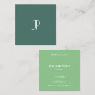 Monogram Trend Colors Beruflich Modernes Elegantes Quadratische Visitenkarte