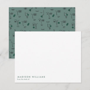 Monogram Trendy Modern Note Mitteilungskarte