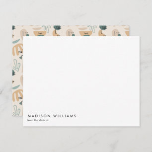 Monogram Trendy Modern Note Mitteilungskarte