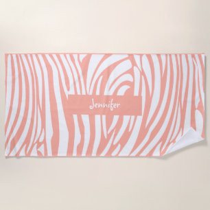 Monogram Trendy Zebra Muster personalisieren Vorla Strandtuch
