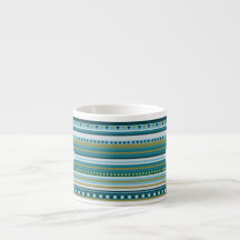 Monogram Tribal Aquamarin Blue Pattern Espresso Ta