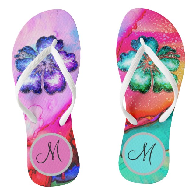 Monogram Trippy Tropical Floral Flip Flops (Fußbett)