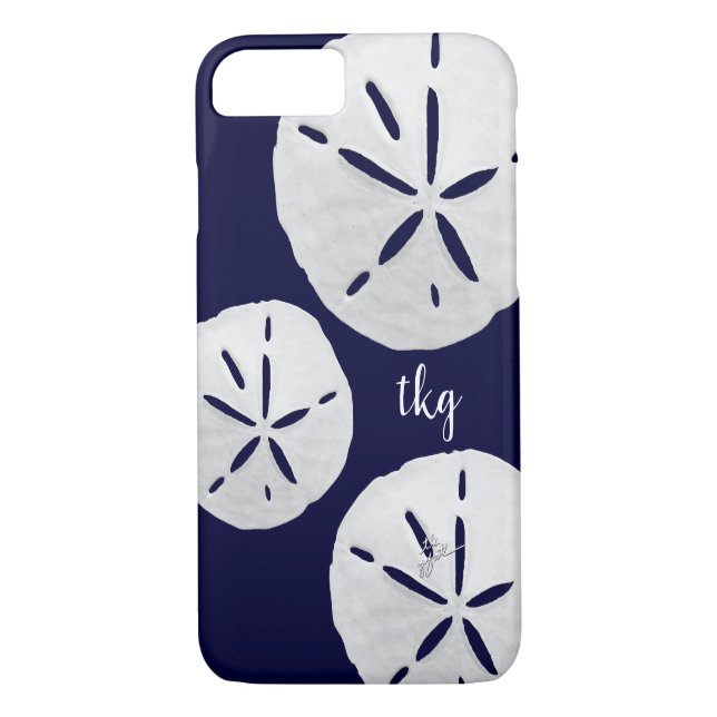 Monogram Tropical Beach Marine White Sand Dollars Case-Mate iPhone Hülle (Rückseite)