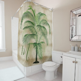 Monogram Tropical Palm Tree Vintag Elegant Duschvorhang