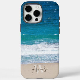 Monogram Tropical Sandstrand Personalisiert iPhone 16 Pro Max Hülle