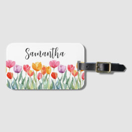 Monogram Tulips Frühlingsblumen farbenfroh und frö Gepäckanhänger